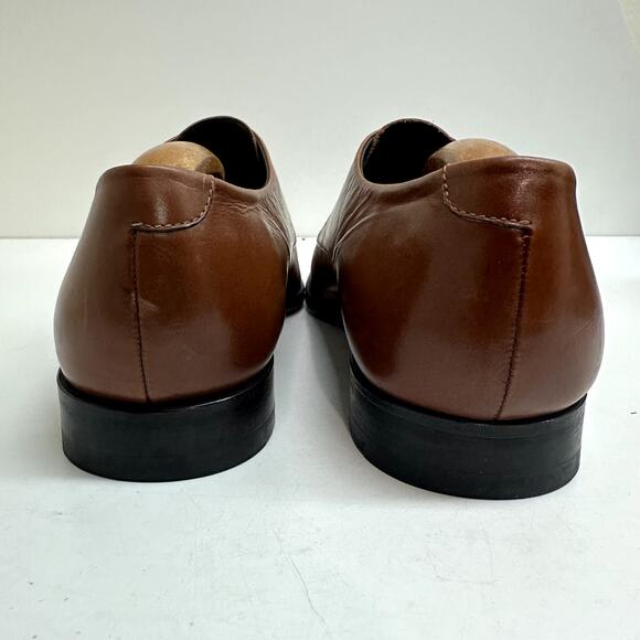 Maison Forte Stillwater Men's Plain Toe Blucher Burnished Brown Calfskin Size 10 - Picture 6 of 10